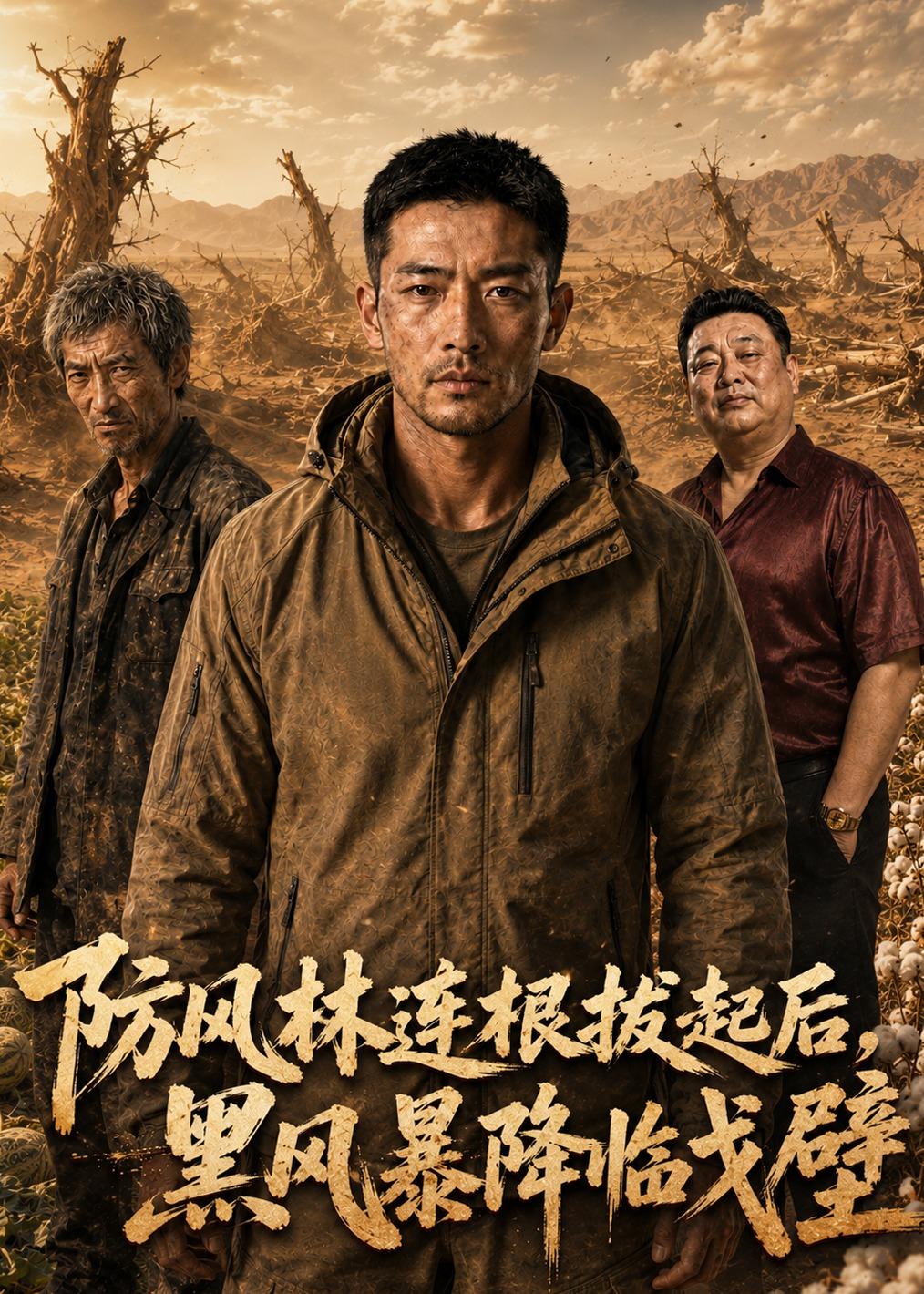 防风林连根拔起后，黑风暴降临戈壁海报