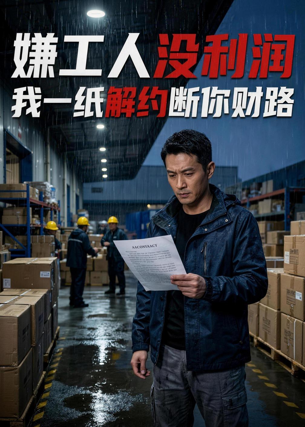 嫌工人没利润，我一纸解约断你财路海报