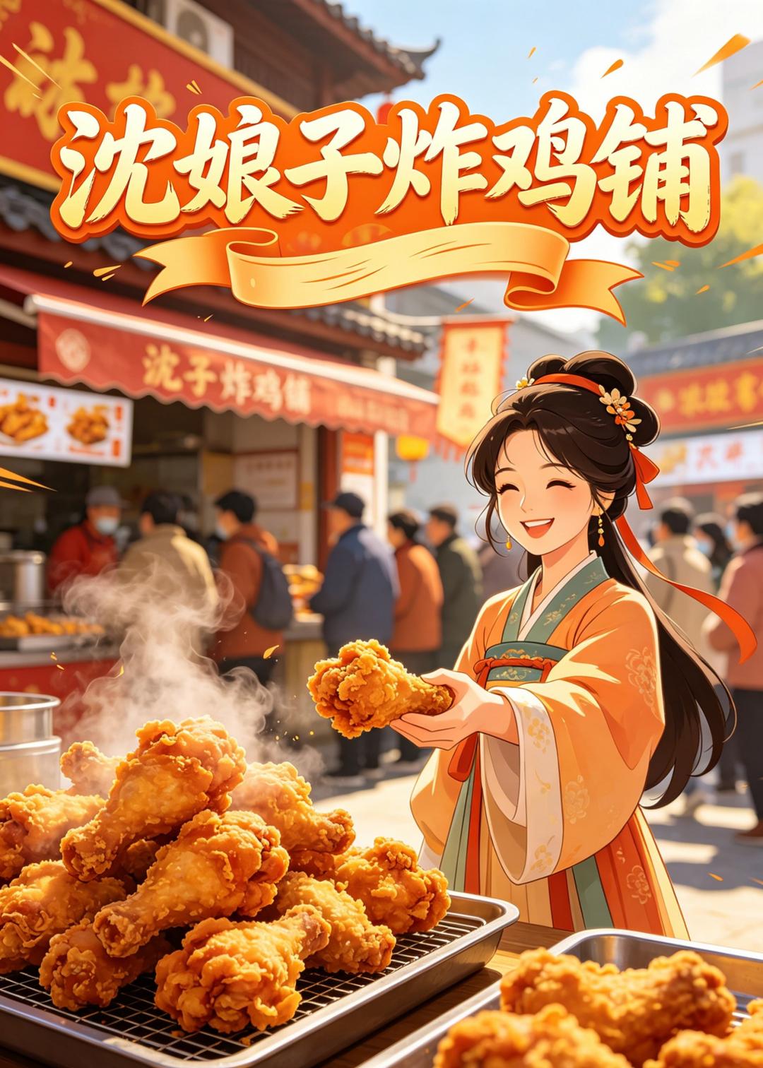 沈娘子炸鸡铺海报