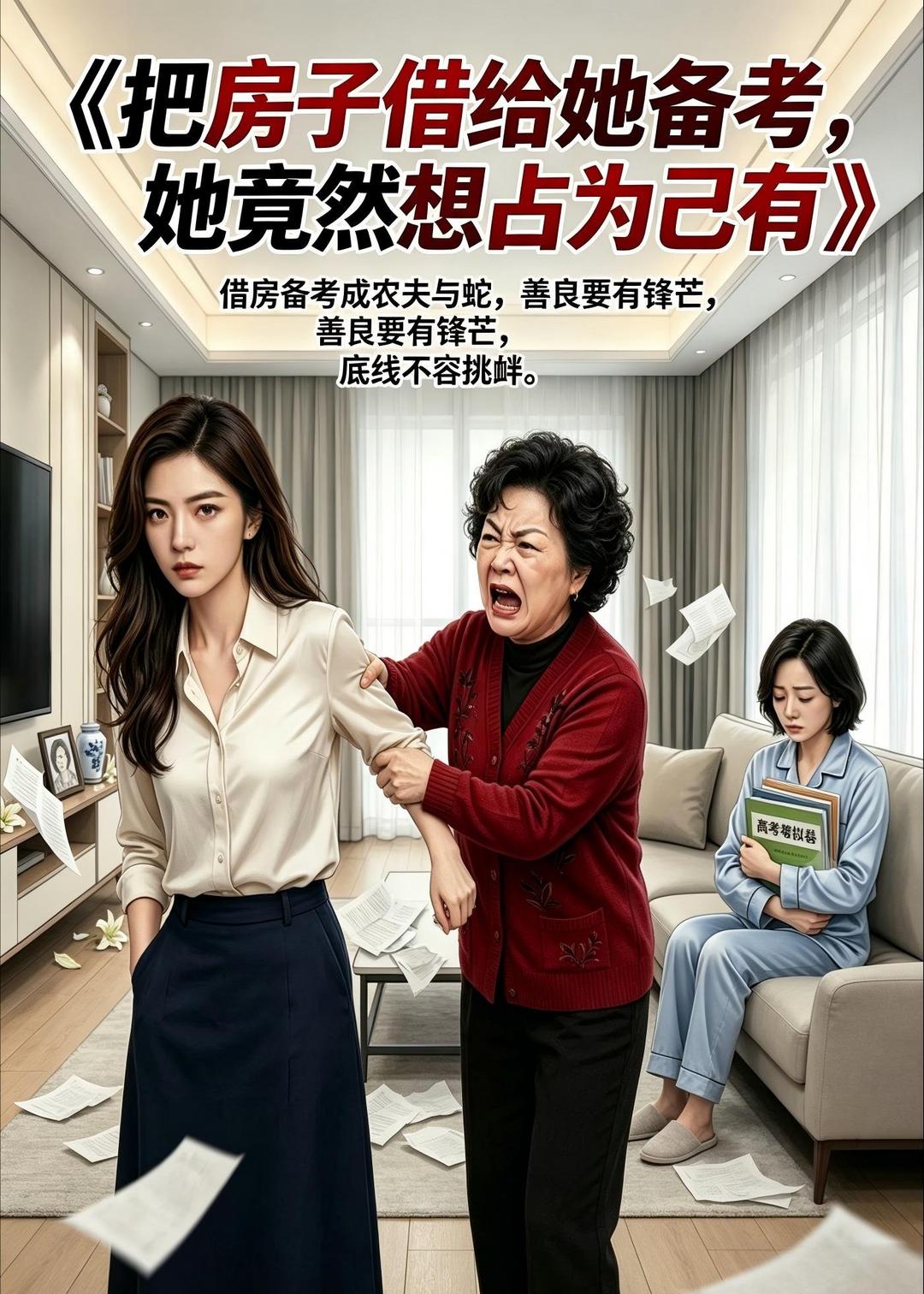 把房子借给她备考，她竟然想占为己有海报